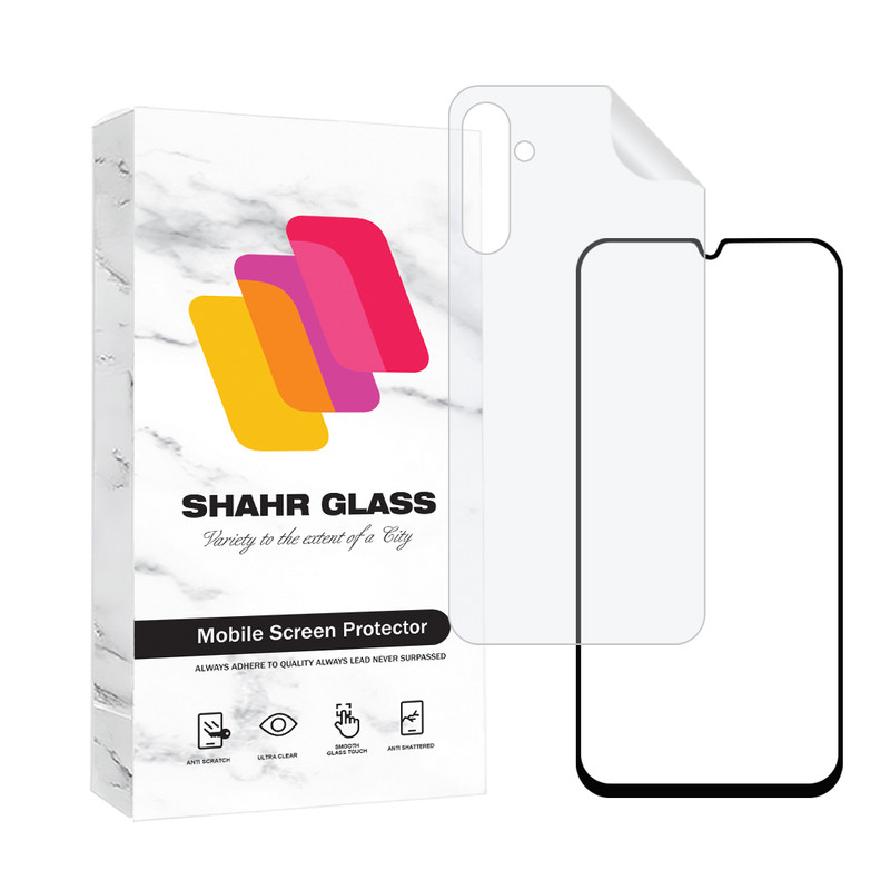 محافظ صفحه نمایش سرامیک شفاف شهر گلس مدل CERAMINANOSH مناسب برای گوشی موبایل سامسونگ Galaxy A34 5G به همراه محافظ پشت گوشی