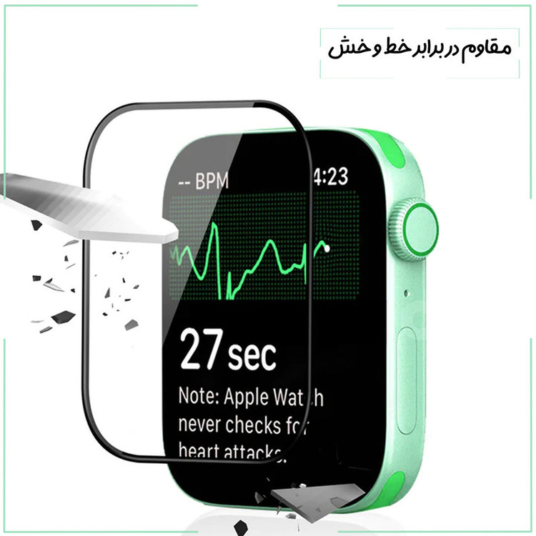 محافظ صفحه نمایش شهر گلس مدل PMMAWSH مناسب برای اپل واچ Series 7 Aluminum / 8 / 9 41 mm