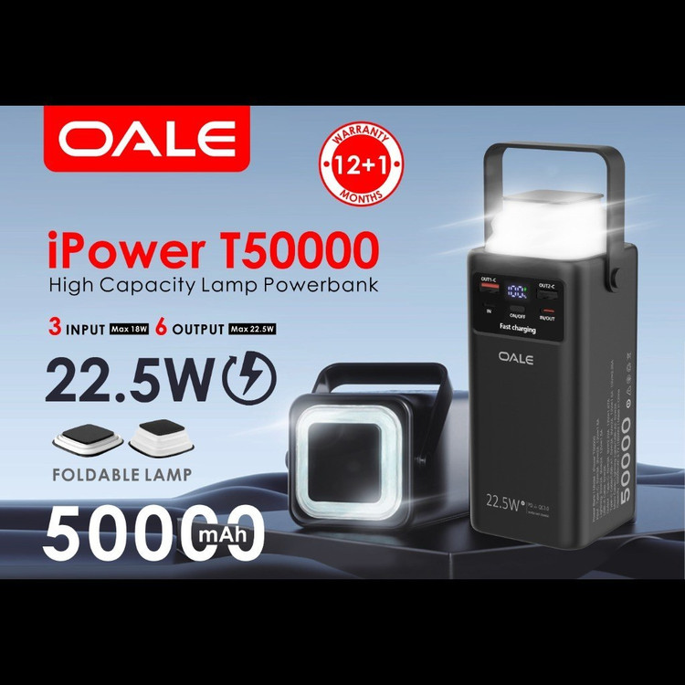 پاوربانک 22.5 وات OALE با ظرفیت T50000 میلیآمپرساعت