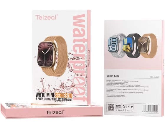 ساعت هوشمند تلزیل مدل WH10 PRO سری 10 به همراه ۳ بند ضدآب اورجینال 12 ماه گارانتی