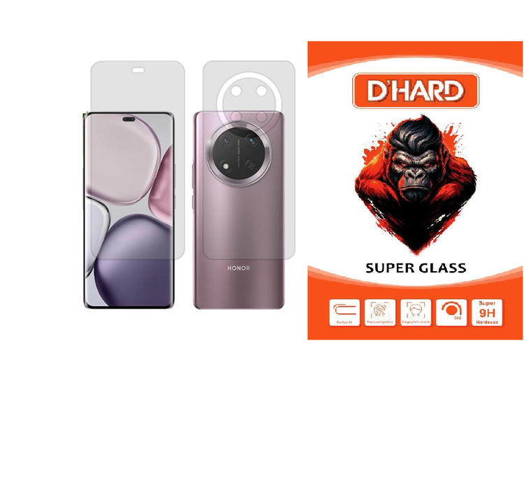 محافظ صفحه نمایش شفاف D`HARD مدل Tough مناسب برای گوشی موبایل آنر X9c به همراه محافظ پشت گوشی