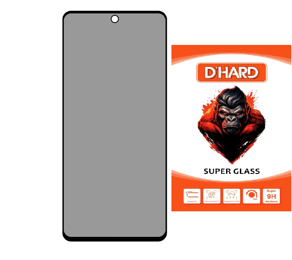 محافظ صفحه نمایش حریم شخصی D`HARD مدل PRIS30 مناسب برای گوشی موبایل شیائومی Redmi Note 12 4G / Redmi Note 12 5G / Poco X5 / Poco X7 Pro / Redmi Turbo 4 / اوپو C67 5G