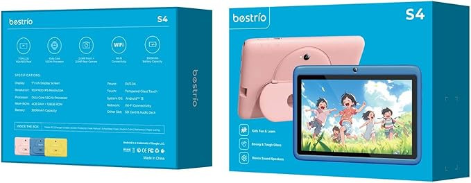 تبلت کودک 7اینج 128 گیگ رام 4+4 مدل Tablet bestrio S4.