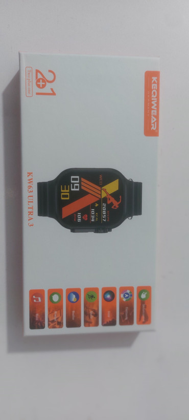 ساعت هوشمند 49 میلی متری کیکیویر مدلkw63 ultra3 با بند سیلیکونی اورجینال