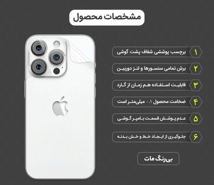 محافظ پشت گوشی مات نانو هیدروژل مولتی نانو D'HARD مدل X-F1B مناسب برای گوشی موبایل اپل iPhone 14 Pro