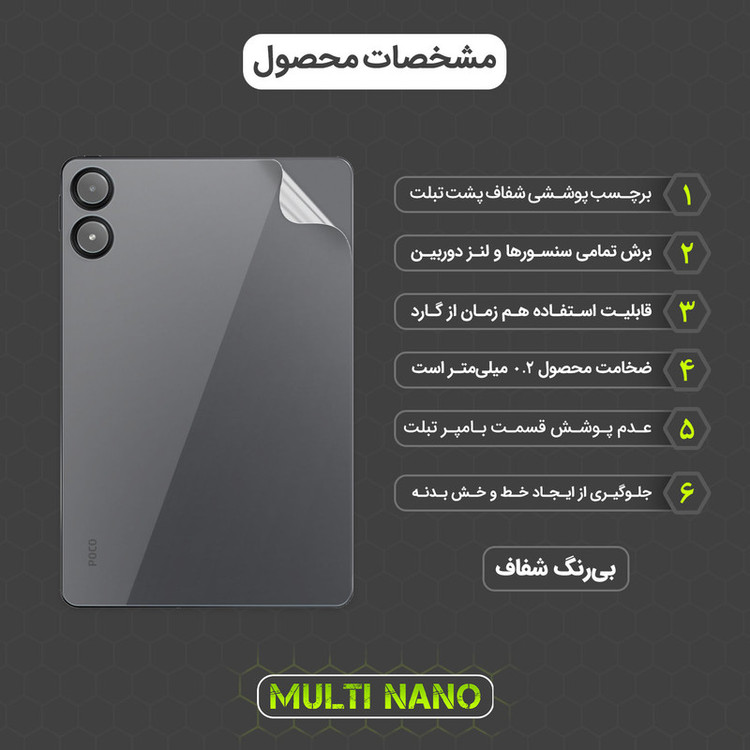 محافظ صفحه نمایش مولتی نانو مدل X-S1N مناسب برای تبلت ریلمی Pad Mini