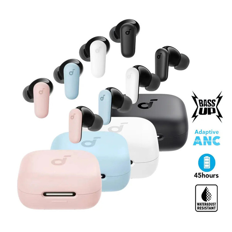 هدفون بلوتوثی انکر مدل R50i NC با حذف نویز فعال (ANC)، درگاه شارژ USB Type-C، باتری قابل شارژ تا 45 ساعت، مقاوم در برابر پاشش آب و گرد و غبار اورجینال گارانتی شرکتی
